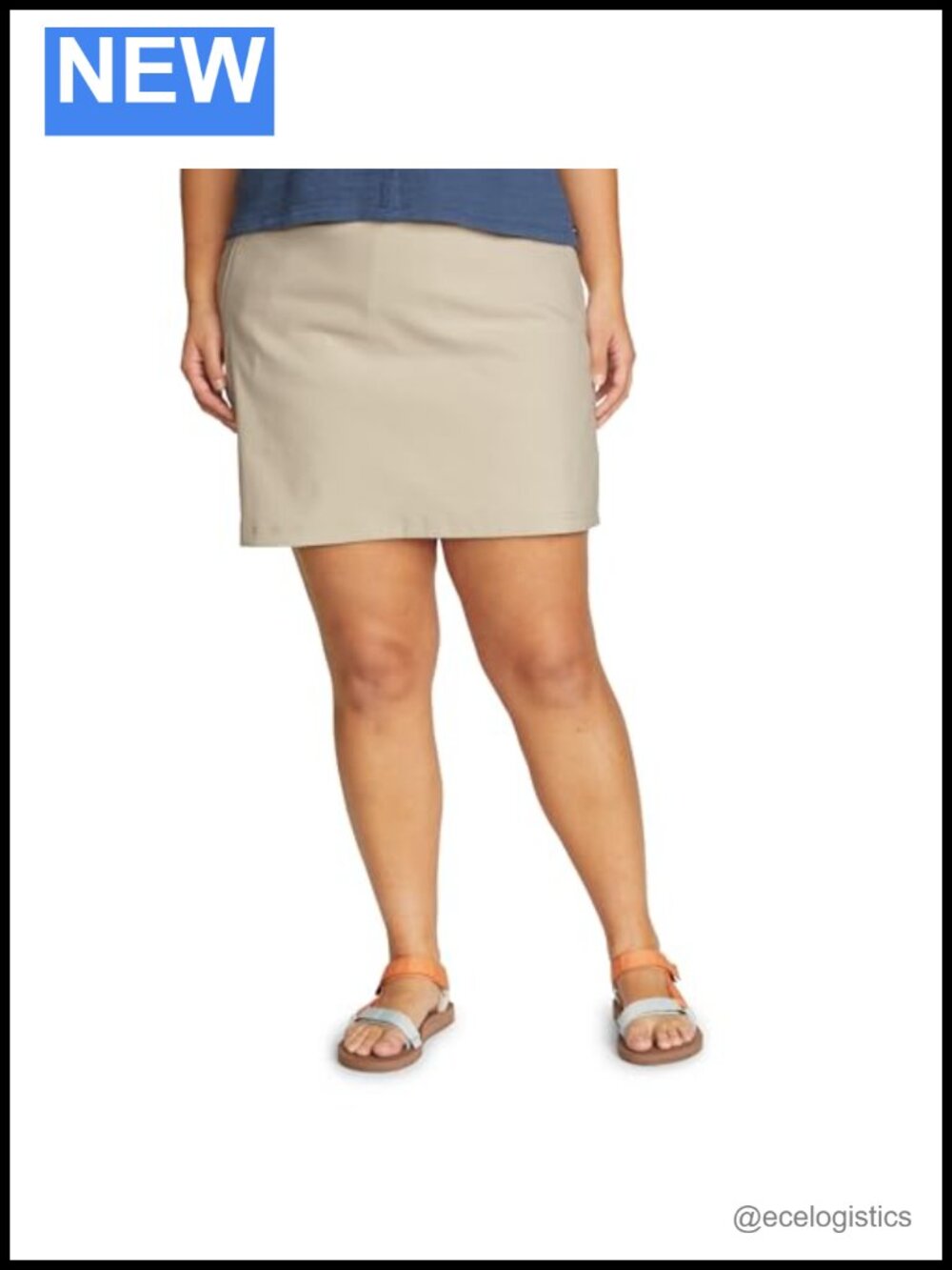 Women's Pull-On Skort with Button & Zipper Closure
